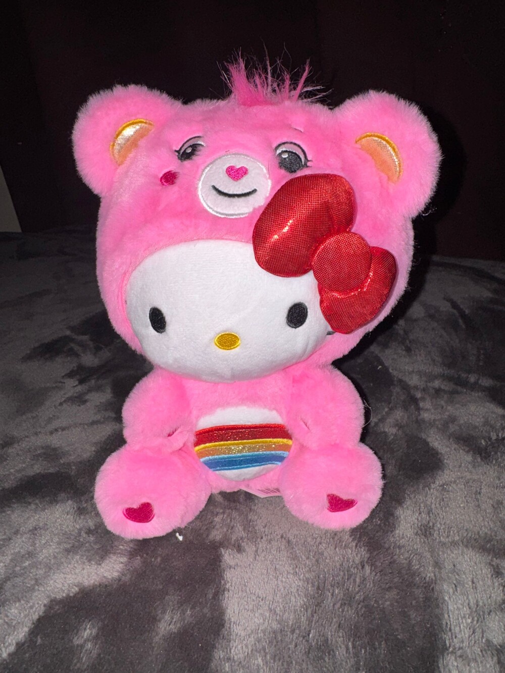 Basic Fun Care Bears Hello Kitty Plush Toy Pink Stuffed Animal